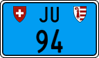 License plate of Switzerland, Work and fire vehicles (blue)