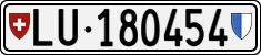 License plate of Switzerland, Cars