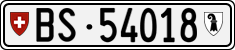 License plate of Switzerland, Cars