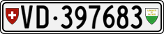 License plate of Switzerland, Cars