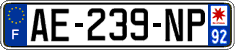 French license plate, SIV (ordinary)