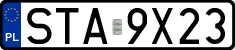 License plates of Poland, Regular car plates