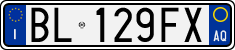 License plate of Italy, Cars (1994 year series)