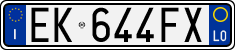 License plate of Italy, Cars (1994 year series)