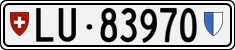 License plate of Switzerland, Cars