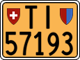 License plate of Switzerland, Slow vehicles (yellow)
