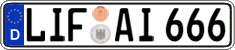 German license plate, Regular plates