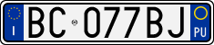License plate of Italy, Cars (1994 year series)