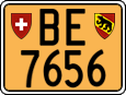 License plate of Switzerland, Slow vehicles (yellow)