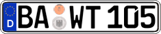 German license plate, Regular plates