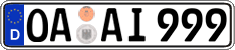 German license plate, Regular plates