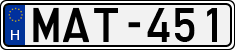 license plates of Hungary, Cars (1990)