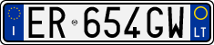License plate of Italy, Cars (1994 year series)