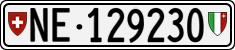 License plate of Switzerland, Cars