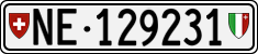 License plate of Switzerland, Cars