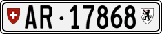 License plate of Switzerland, Cars