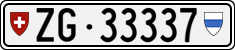 License plate of Switzerland, Cars