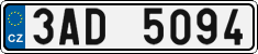 License plate of the Czech Republic, Cars (2001)