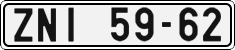 License plate of the Czech Republic, Cars (1960)