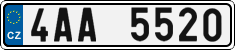 License plate of the Czech Republic, Cars (2001)