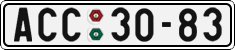 License plate of the Czech Republic, Cars (1960)