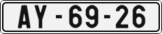 License plate of the Czech Republic, Cars (1960)