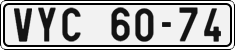 License plate of the Czech Republic, Cars (1960)