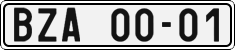 License plate of the Czech Republic, Cars (1960)