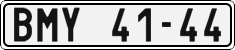 License plate of the Czech Republic, Cars (1960)