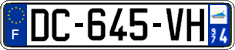 French license plate, SIV (ordinary)