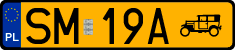 License plates of Poland, Oldtimers