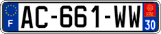 French license plate, SIV (ordinary)