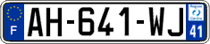 French license plate, SIV (ordinary)