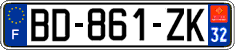 French license plate, SIV (ordinary)
