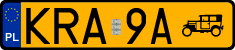 License plates of Poland, Oldtimers
