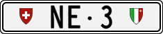 License plate of Switzerland, Cars