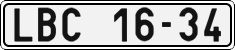 License plate of the Czech Republic, Cars (1960)