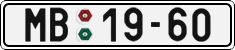 License plate of the Czech Republic, Cars (1960)