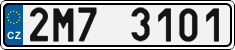 License plate of the Czech Republic, Cars (2001)