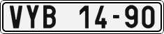 License plate of the Czech Republic, Cars (1960)