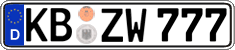 German license plate, Regular plates