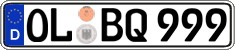 German license plate, Regular plates