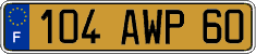 French license plate, FNI