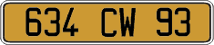 French license plate, FNI