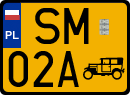 License plates of Poland, Oldtimers