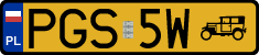 License plates of Poland, Oldtimers