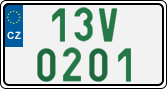 License plate of the Czech Republic, Oldtimers (2001)