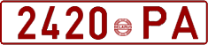 License plate Belarus, Cars (1992)
