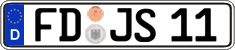 German license plate, Regular plates