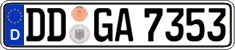 German license plate, Regular plates